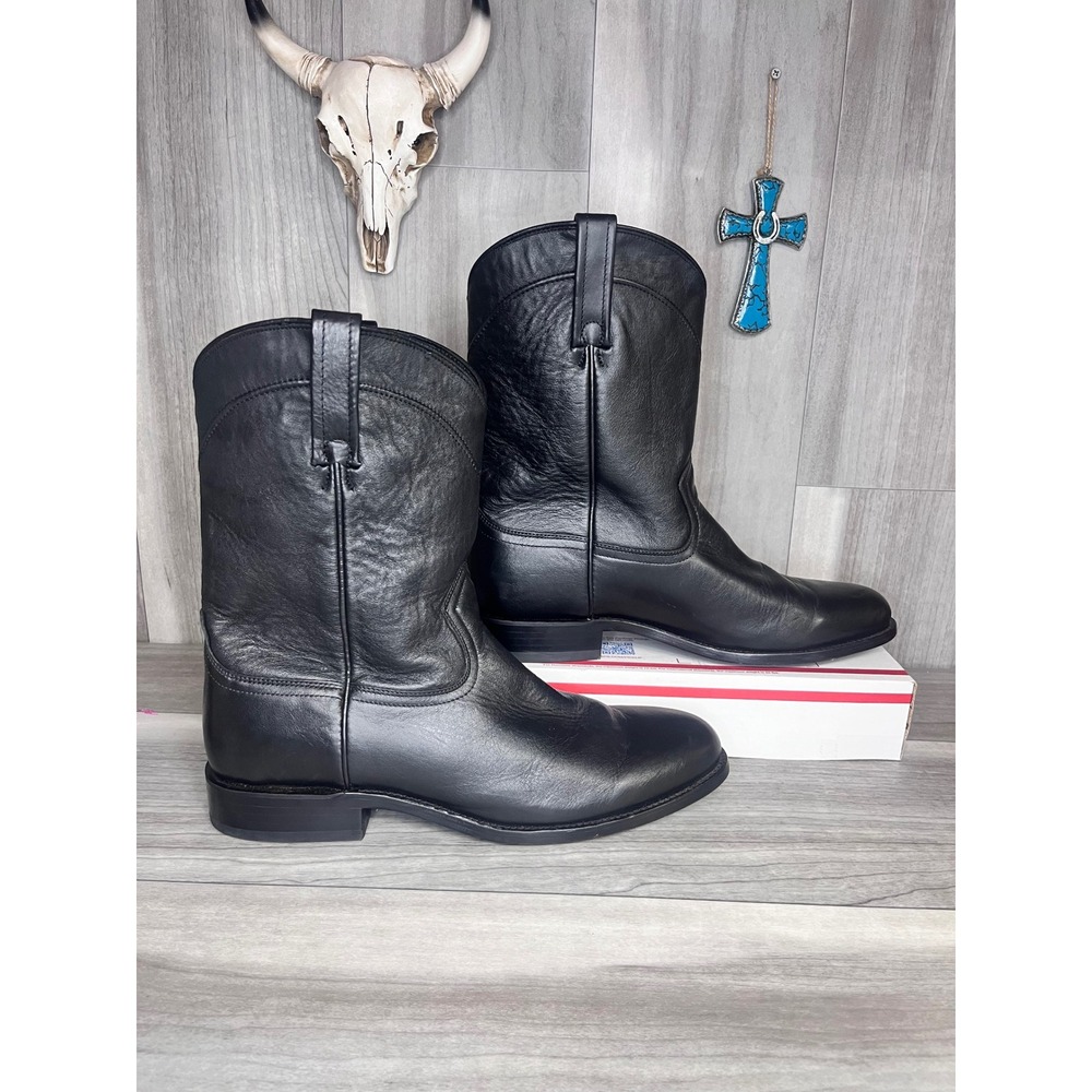 Cody James Carmen Roper Western Boots Mens 13 D Black Bovine Leather Round Toe